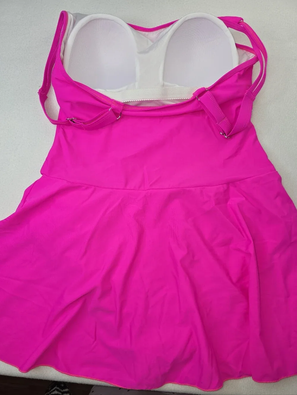 NWT Eomenie L Tummy Control Hip Bow Swimsuit Bright Fuchsia 3819-CW